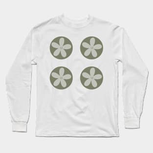 Modern Minimal Flower in Circle - sage green 4 pack Long Sleeve T-Shirt